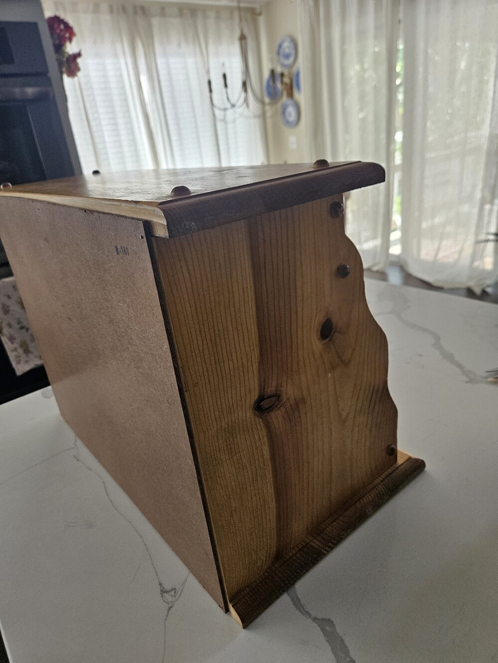 Solid Wood Bread Box in Warm Honey Tone - Picture 4 of 10